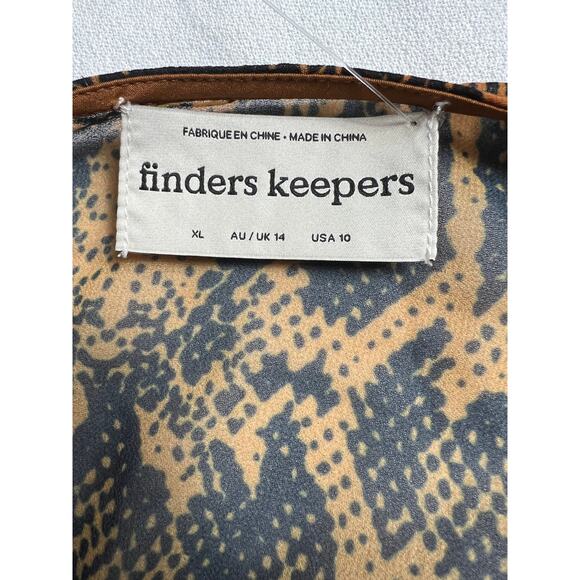 Finders Keepers Snake Print LANA Mini Dress Long Sleeve Size 10 NEW - Picture 10 of 11